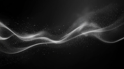 Wall Mural - glowing glitter wave in dark blue background grainy gradient noise texture poster banner backdrop ab