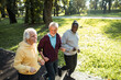 © Marko Geber - Senior men jogging in the park together