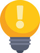 © anatolir - Yellow light bulb is shining, showing an exclamation mark, representing the concept of having a new idea