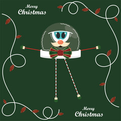 Wall Mural - Merry christmas card Christmas crystal ball cartoon Vector