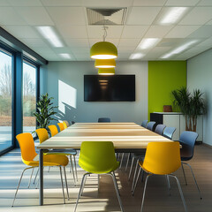 Modern designed bright office meeting room