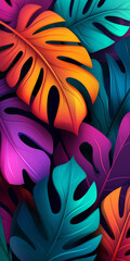 Bold tropical abstract design for mobile wallpaper