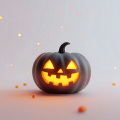 Jack o lantern glowing halloween pumpkin