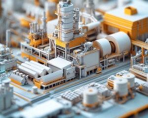 Poster - Dynamic scene of a paperboard manufacturing facility, featuring advanced industrial machinery and the production process in action