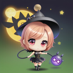 cute Chibi witch kid