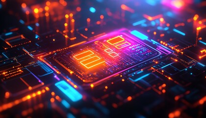 Leinwandbilder - Illustration of a holographic document management system displaying files with glowing checkmarks