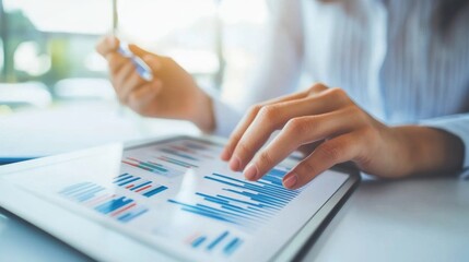 Poster - Business Analysis with Data on Digital Tablet
