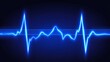 © suyu - Dynamic blue 3D heart pulse trace illustrating cardiography in emergency medicine, perfect for health-related projects and hospital presentations, showcasing vital signs, advanced medical technology