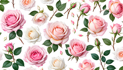 Canvas Print - seamless pattern with roses