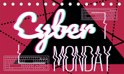 cyber monday poster discount vector