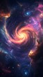 © NK - vibrant spiral galaxy with colorful nebulae and stars, cosmic wonder. space exploration and mystery concept
