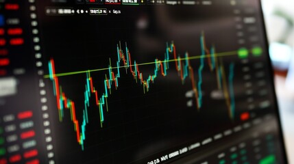 Leinwandbilder - Financial Chart with Price Fluctuations on Display