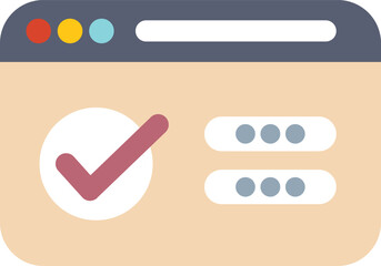 Sticker - Simple flat illustration of a website displaying a successful login attempt