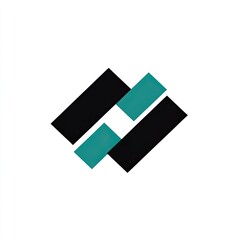 Abstract logo design with black and teal diamond shapes