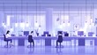 © A4719 - Modern Office Interior Design with Workers at Desks