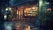 © Shaloom  - Lofi Ramen Spot: Japanese City Evening, Cartoonish Anime Style, Cozy Asian Architecture