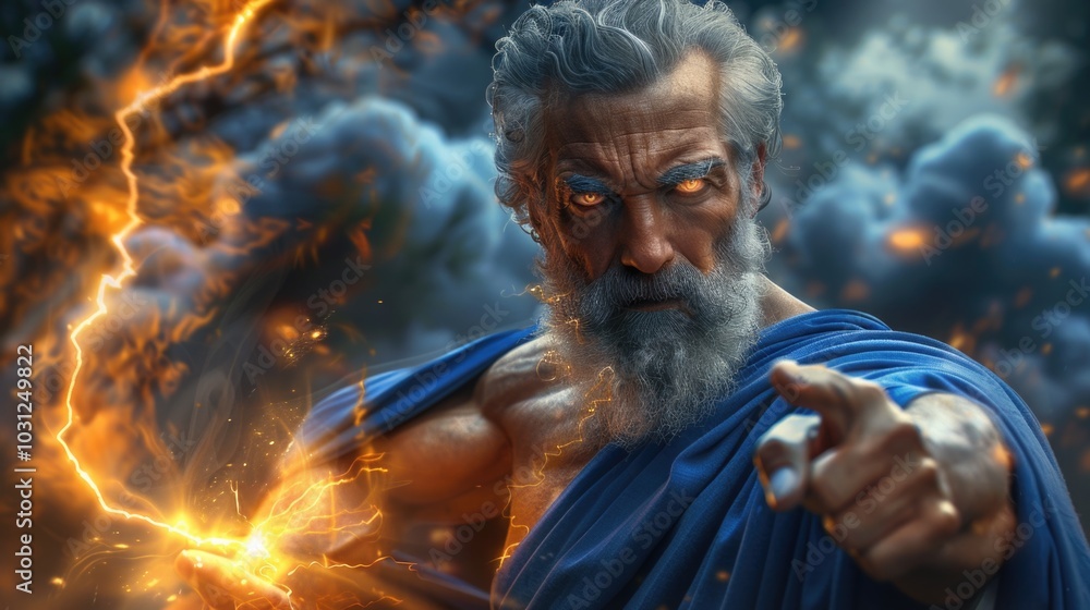 Supreme Deity: Zeus, Greek god of heavens, thunder and lightning, ruler ...