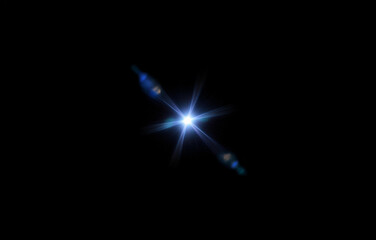 Aufkleber - A bright, blue-white light explodes from the center of the image, radiating outward with a multitude of thin, white lines.