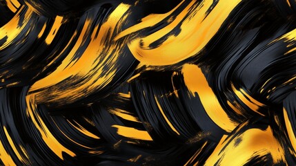 Abstract Black and Gold Brush Stroke Background Design