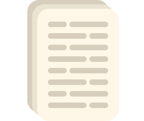 Sticker - Minimalist icon of a stack of paper with text, perfect for projects related to business, education, or office work