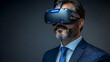 © Siasart Stock - A man in a suit wearing a virtual reality headset.