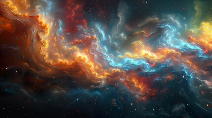 Wall Mural - cosmic nebula: a symphony of colors in the universe