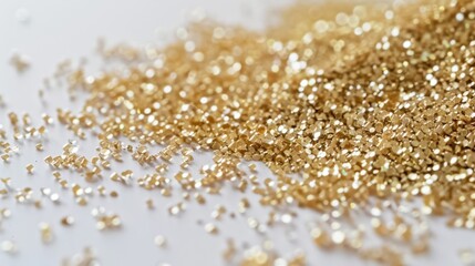 Poster - Dazzling Gold Glitter on White Surface