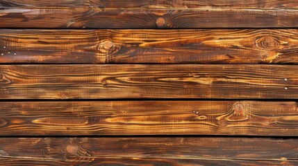 Wall Mural - Rustic wooden planks with rich brown texture