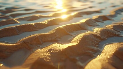 Sticker - Sunlit Sand Ripples at Sunset Glow