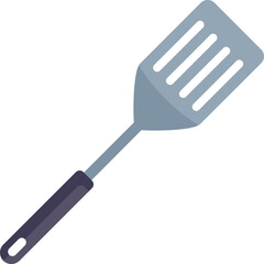 Sticker - This metal spatula with a black plastic handle is perfect for cooking and serving a variety of dishes