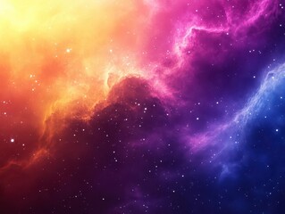 Wall Mural - vibrant nebula swirling with colorful stars and clouds, creating a cosmic wallpaper that captivates 
