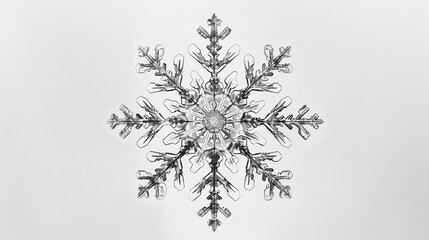 Poster - Elegant minimalist drawing of a snowflake showcasing clean lines as a timeless winter symbol representative of the seasonal beauty