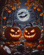 © Kittapud Janpirom - halloween background with pumpkin