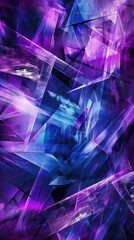 Aufkleber - Dynamic modern abstract wallpaper featuring sharp angles and vibrant purple hues in a striking geometric design