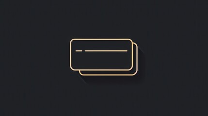 Aufkleber - Minimalist line art representation of a digital wallet icon designed for cryptocurrency storage and transactions