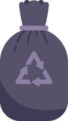 Canvas Print - Trash bag is showing a recycling symbol, encouraging waste sorting and environmental responsibility