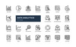 © andinur - Data analysis statistic for big data interpretation outline line icon set