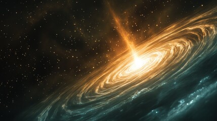 Poster - A new star forms in a luminous nebula, surrounded by swirling gas and cosmic dust in the depths of space