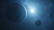 © vadosloginov - A new planetary system with glowing planets orbiting a massive blue star in deep space