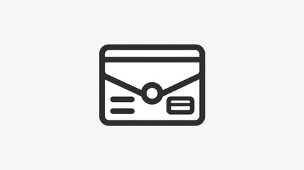 Aufkleber - Minimalist line art of a digital wallet icon representing cryptocurrency storage with simple design elements and clear outlines