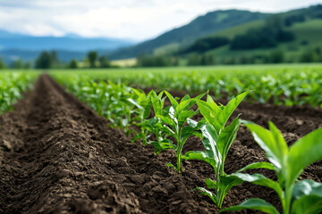 A side view of a cover crop field, where plants are grown to protect the soil during the offseason, preventing erosion and maintaining nutrients