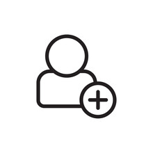 User add icon Thin line flat illustration