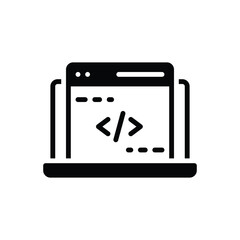 Black solid icon for coding