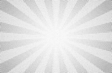 Leinwandbilder - Halftone texture dot radial background, cartoon comic retro pop art dot border, halftone shadow