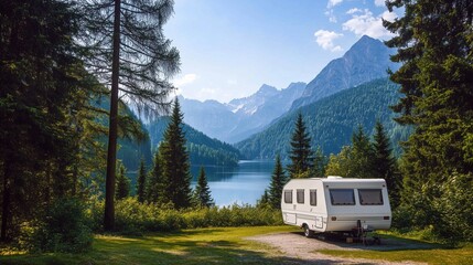 camping in the mountains