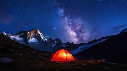 tent in the mountains