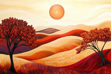 Wall Mural - sunset in the desert