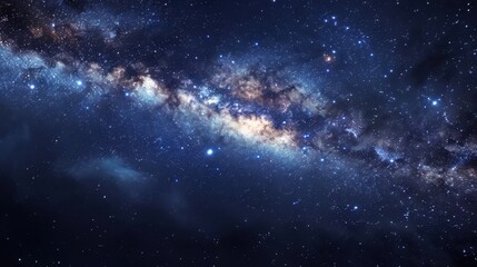The sky is filled with stars and the Milky Way
