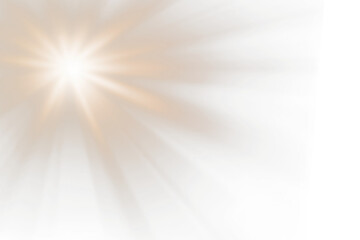 Wall Mural - Radiant Golden Glow Effects, Solar Flares, and Sparkling Beams Isolated on Transparent Background for Stunning Starburst Effect