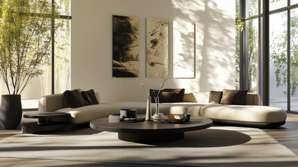 Wall Mural - Contemporary Living Room Interior, Modern Living Room Interior.